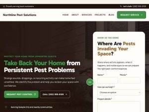 Northline Pest Solutions homepage design preview